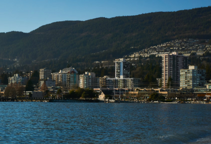 boardwalk and city skyline in backgrond